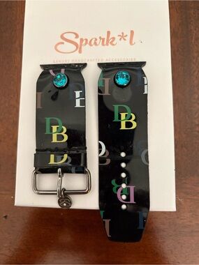 Dooney&Bourke Multicolor Monogram Apple Watch Band with Teal Accent Stone 💜